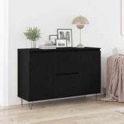 vidaXL Sideboard med låda Svart ek 101.5 x 35 x 70 cm Konstruerat trä