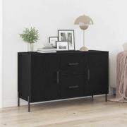 vidaXL Sideboard med låda Svart Ek 100 x 36 x 60 cm Konstruerat trä