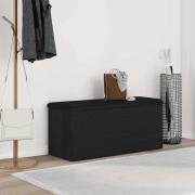 vidaXL Förvaringsbänk Svart ek 102 x 42 x 45 cm Konstruerat trä