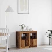 vidaXL Sidokabinett 2 pcs Gammalt trä 41 x 37 x 67 cm Konstruerat trä