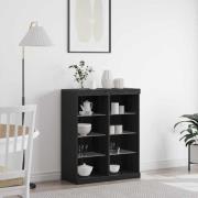 vidaXL LED-sido bord Svart Ek 41 x 37 x 100 cm Konstruerat trä