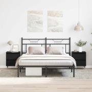 vidaXL Nattduksbord 2 pcs Svart Ek 40 x 35 x 50 cm Konstruerat trä