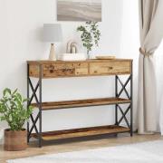 vidaXL Konsol Bord med låda med hylla Gammalt trä 100 x 28 x 75 cm