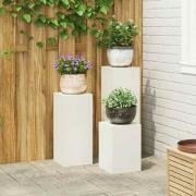 vidaXL Växtställningar 3 pcs Vit 24 x 24 x 75 cm Stål