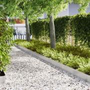 vidaXL Kant för gräsmatta 20 pcs Silver 100 x 0,05 x 20 cm