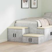 vidaXL Förvaringsskåp 2 pcs Betonggrå 127 x 41 x 40 cm Konstruerat trä