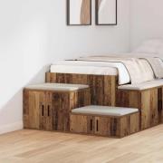 vidaXL Förvaringsskåp 2 pcs Gammalt trä 108 x 41 x 40 cm