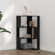 vidaXL Hörnbokhylla Svart ek 50 x 50 x 102 cm Konstruerat trä