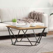 vidaXL Kaffeebord artisan ek 80 x 80 x 45 cm Ingenjörsträ och stål