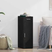 vidaXL Sideboard med låda Svart Ek 30 x 42,5 x 93 cm