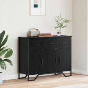 vidaXL Sideboard med låda Svart Ek 97 x 32,5 x 74,5 cm
