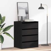vidaXL Kommod med låda Svart ek 60 x 41 x 76 cm Konstruerat trä