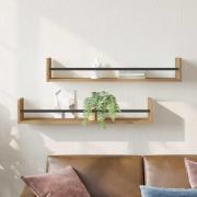 vidaXL Vägg hylla Väggmonterad 2 pcs Artisan Ek 80 x 16 x 14 cm