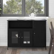 vidaXL Sideboard Svart ek 100 x 35 x 75 cm Konstruerat trä