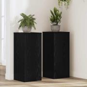 vidaXL Växtställ 2 pcs Svart ek 30 x 30 x 70 cm Konstruerat trä