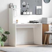 vidaXL Skrivbord med hylla Vit 102 x 50 x 124 cm Konstruerat trä