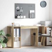 vidaXL Skrivbord med förvaring med hylla Sonoma ek 130 x 50,5 x 75 cm