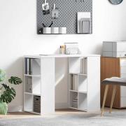 vidaXL Skrivbord med hylla Vit 90 x 50 x 75 cm Konstruerat trä