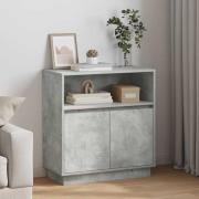 vidaXL Sideboard med LED Betonggrå 71 x 34.5 x 75 cm Konstruerat trä