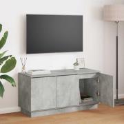 vidaXL TV Skåp med LED Betonggrå 100 x 38 x 49 cm Konstruerat trä