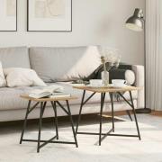 vidaXL Sidobordsset 2 pcs Artisan Ek och Svart