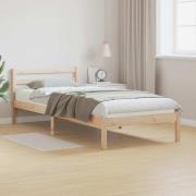 vidaXL Sängram med huvudgavel Brun 215,5 x 95,5 x 69,5 cm Massiv furu