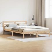 vidaXL Sängram med huvudgavel Brun 215,5 x 165,5 x 69,5 cm Massiv furu