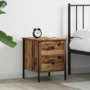 vidaXL Sängbord med låda Gammalt trä 40 x 42 x 50 cm