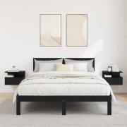 vidaXL Flytande Nattduksbord med låda 2 pcs Svart ek 40 x 31 x 27 cm