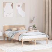 vidaXL Sängram med huvudgavel Naturfärg 120 x 190 cm Massiv furu