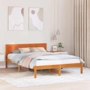 vidaXL Sängram Brun 160 x 200 cm Massivt tallträ