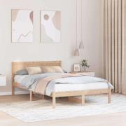 vidaXL Sängram Brun 140 x 190 cm Massivt tallträ