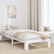 vidaXL Sängram med huvudgavel Vit 90 x 190 cm Massiv furu