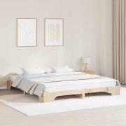 vidaXL Sängram Naturfärg 180 x 200 cm Massiv furu