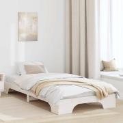 vidaXL Sängram Vit 100 x 200 cm Massiv furu