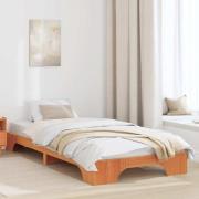 vidaXL Sängram Vaxbrun 90 x 190 cm Massiv furu
