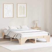 vidaXL Sängram Naturfärg 160 x 200 cm Massiv furu