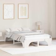 vidaXL Sängram Vit 120 x 200 cm Massiv furu