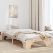 vidaXL Sängram Naturfärg 90 x 190 cm Massiv furu