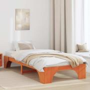 vidaXL Sängram Vaxbrun 75 x 190 cm Massiv furu