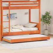 vidaXL Sängram Vaxbrun 75 x 190 cm Massiv furu