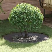 vidaXL Platt trädring Svart Ø50 / 80 cm Stål