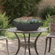 vidaXL Trädgårds Skål Planter 5 pcs Svart 50 x 50 x 15 cm Stål