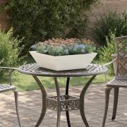 vidaXL Trädgårds Skål Planter Vit 50 x 50 x 15 cm Stål