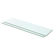 vidaXL Hyllplan 2 st glas genomskinlig 60x12 cm