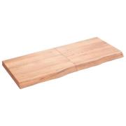 vidaXL Vägghylla ljusbrun 120x50x(2-6) cm behandlad massiv ek