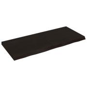 vidaXL Vägghylla mörkbrun 140x60x(2-6) cm behandlad massiv ek