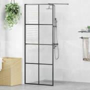 vidaXL Duschvägg med klart ESG-glas 80x195 cm svart