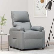 vidaXL Reclinerfåtölj ljusgrå tyg