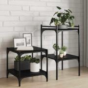 vidaXL Bokhylla Bräda 4 pcs Svart 40 x 40 x 1.5 cm Konstruerat trä